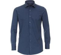 Businesshemd VENTI "VENTI Businesshemd Jerseyflex uni", Herren, Gr. 39, Normalgrößen, blau (mittelblau), 89% Baumwolle, 11% Elasthan, unifarben, schmal, Hemden (31240444-39) mittelblau