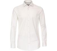 Venti Herren Businesshemd uni Body Fit, 89% Baumwolle/11% Elasthan, Weiß Gr. 39