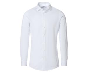 Businesshemd VENTI "VENTI Businesshemd Jerseyflex uni", Herren, Gr. 41, Normalgrößen, weiß, 55% Baumwolle, 45% Polyester, unifarben, comfort fit, Hemden (60497606-41) weiß