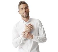 Businesshemd VENTI "VENTI Businesshemd Jerseyflex uni", Herren, Gr. 42, Normalgrößen, weiß, 89% Baumwolle, 11% Elasthan, unifarben, schmal, Hemden (33342307-42) weiß