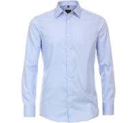 Businesshemd VENTI "VENTI Businesshemd kariert", Herren, Gr. 42, Normalgrößen, blau (hellblau), 100% Baumwolle, kariert, schmal, Hemden (62261838-42) hellblau