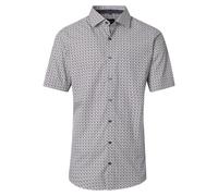 Businesshemd VENTI "VENTI Businesshemd Kurzarm Print", Herren, Gr. 39, Normalgrößen, beige, 100% Baumwolle, bedruckt, schmal, Hemden (27945400-39) beige