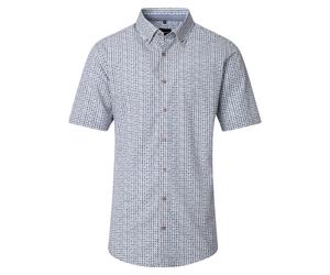 Businesshemd VENTI "VENTI Businesshemd Kurzarm Print", Herren, Gr. 39, Normalgrößen, beige, 100% Baumwolle, bedruckt, schmal, Hemden (92489265-39) beige