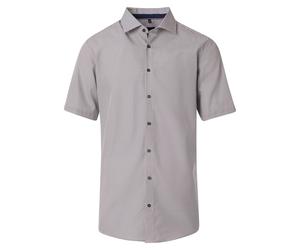 Businesshemd VENTI "VENTI Businesshemd Kurzarm Print", Herren, Gr. 39, Normalgrößen, beige, 100% Baumwolle, bedruckt, schmal, Hemden (26186634-39) beige