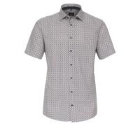 Businesshemd VENTI "VENTI Businesshemd Kurzarm Print", Herren, Gr. 41, Normalgrößen, braun, 100% Baumwolle, bedruckt, schmal, Hemden (42294168-41) braun