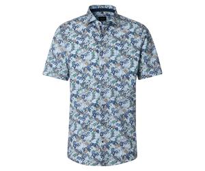 Businesshemd VENTI "VENTI Businesshemd Kurzarm Print", Herren, Gr. 42, Normalgrößen, grün, 100% Baumwolle, bedruckt, comfort fit, Hemden (13499365-42) grün