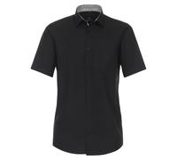 Businesshemd VENTI "VENTI Businesshemd Kurzarm uni", Herren, Gr. 37, Normalgrößen, schwarz, 100% Baumwolle, unifarben, schmal, Hemden (39455735-37) schwarz