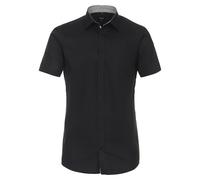 Venti Businesshemd Body-Fit Kurzarm Herren Schwarz Gr. 40 100% Baumwolle