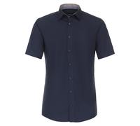 Businesshemd VENTI "VENTI Businesshemd Kurzarm uni", Herren, Gr. 41, Normalgrößen, blau (dunkelblau), 100% Baumwolle, unifarben, schmal, Hemden (67284946-41) dunkelblau