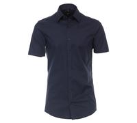 Venti Herren Businesshemd Kurzarm Body Fit uni 100% Baumwolle Dunkelblau Größe 43