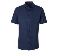 Businesshemd VENTI "VENTI Businesshemd Kurzarm uni", Herren, Gr. 43, Normalgrößen, blau (dunkelblau), 100% Baumwolle, unifarben, schmal, Hemden (62494730-43) dunkelblau