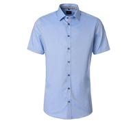 Businesshemd VENTI "VENTI Businesshemd Kurzarm uni", Herren, Gr. 44, Normalgrößen, blau, 100% Baumwolle, unifarben, sehr figurbetont, Hemden (46814066-44) blau