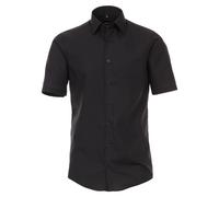 Venti Herren Businesshemd Kurzarm uni Modern Fit, schwarz, 46 Schwarzgrau