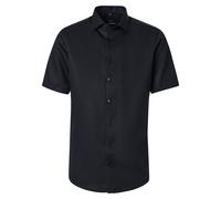 Businesshemd VENTI "VENTI Businesshemd Kurzarm uni", Herren, Gr. 46, Normalgrößen, schwarz, 100% Baumwolle, unifarben, schmal, Hemden (21081711-46) schwarz