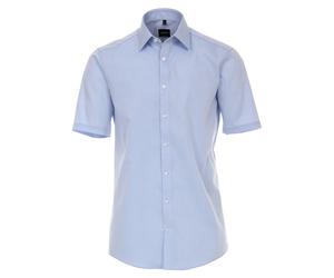 Businesshemd VENTI "VENTI Businesshemd Kurzarm uni", Herren, Gr. 48, Normalgrößen, blau (hellblau), 100% Baumwolle, unifarben, schmal, Hemden (37192019-48) hellblau