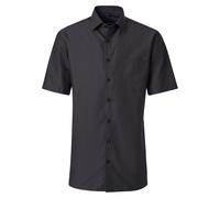 Businesshemd VENTI "VENTI Businesshemd Kurzarm uni", Herren, Gr. 49, Normalgrößen, schwarzgrau, 100% Baumwolle, unifarben, comfort fit, Hemden (14748401-49) schwarzgrau