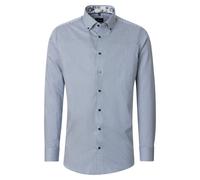 Businesshemd VENTI "VENTI Businesshemd Langarm gestreift", Herren, Gr. 45, Normalgrößen, blau, 100% Baumwolle, gestreift, schmal, Hemden (96559665-45) blau