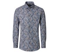 Businesshemd VENTI "VENTI Businesshemd Langarm Print", Herren, Gr. 41, Normalgrößen, blau, 100% Baumwolle, bedruckt, comfort fit, Hemden (61826836-41) blau