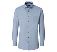 Businesshemd VENTI "VENTI Businesshemd Langarm Print", Herren, Gr. 44, Normalgrößen, blau, 100% Baumwolle, bedruckt, comfort fit, Hemden (62274519-44) blau