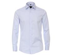Venti Hemd Modern Fit Twill Baumwolle Langarm Einfarbig Hellblau