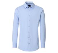Businesshemd VENTI "VENTI Businesshemd Langarm uni", Herren, Gr. 43, Normalgrößen, blau (hellblau), 100% Baumwolle, unifarben, schmal, Hemden (59769435-43) hellblau