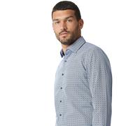 Venti Modern Fit Hemd blau, Bedruckt