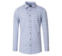 Businesshemd VENTI "VENTI Businesshemd Print", Herren, Gr. 38, Normalgrößen, blau, 97% Baumwolle, 3% Elasthan, bedruckt, sehr figurbetont, Hemden (72865228-38) blau