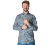 Venti Modern Fit Hemd blau, Bedruckt