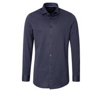 Businesshemd VENTI "VENTI Businesshemd uni", Herren, Gr. 38, Normalgrößen, blau (dunkelblau), 60% Baumwolle, 40% Polyester, unifarben, sehr figurbetont, Hemden (30427746-38) dunkelblau