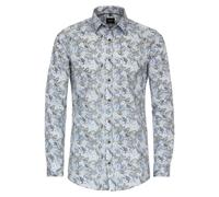 Businesshemd VENTI "VENTI Businesshemd Print", Herren, Gr. 39, Normalgrößen, blau (mittelblau), 97% Baumwolle, 3% Elasthan, bedruckt, sehr figurbetont, Hemden (29382501-39) mittelblau