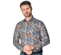 Businesshemd VENTI "VENTI Businesshemd Print", Herren, Gr. 39, Normalgrößen, orange, 97% Baumwolle, 3% Elasthan, bedruckt, sehr figurbetont, Hemden (72608401-39) orange