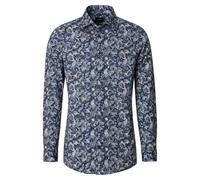 Businesshemd VENTI "VENTI Businesshemd Print", Herren, Gr. 40, Normalgrößen, blau, 97% Baumwolle, 3% Elasthan, bedruckt, sehr figurbetont, Hemden (20993603-40) blau