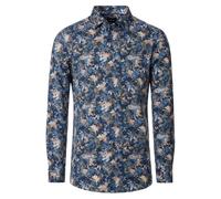 Venti Body Fit Hemd blau, Blumen