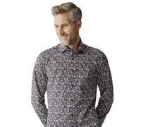 Businesshemd VENTI "VENTI Businesshemd Print", Herren, Gr. 40, Normalgrößen, blau (dunkelblau), 97% Baumwolle, 3% Elasthan, bedruckt, sehr figurbetont, Hemden (58640652-40) dunkelblau