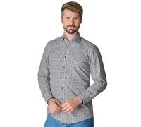 Venti Businesshemd Print Modern Fit Dunkelgrau 40