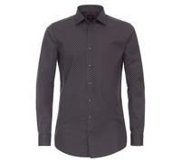 Businesshemd VENTI "VENTI Businesshemd Print", Herren, Gr. 40, Normalgrößen, rot (dunkelrot), 97% Baumwolle, 3% Elasthan, bedruckt, sehr figurbetont, Hemden (38127260-40) dunkelrot