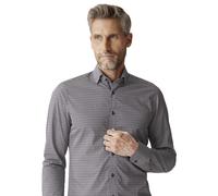 Venti Modern Fit Hemd dunkelgrau, Gemustert