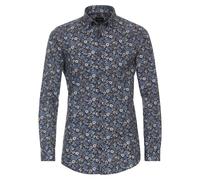 Venti Body Fit Hemd dunkelblau, Bedruckt