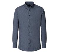 Venti Modern Fit Hemd blau, Bedruckt