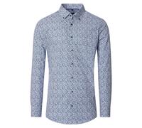Businesshemd VENTI "VENTI Businesshemd Print", Herren, Gr. 42, Normalgrößen, blau, 100% Baumwolle, bedruckt, schmal, Hemden (12323344-42) blau