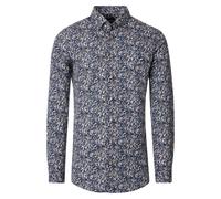 Businesshemd VENTI "VENTI Businesshemd Print", Herren, Gr. 42, Normalgrößen, blau (dunkelblau), 97% Baumwolle, 3% Elasthan, bedruckt, sehr figurbetont, Hemden (68554050-42) dunkelblau
