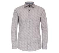 Businesshemd VENTI "VENTI Businesshemd Print", Herren, Gr. 42, Normalgrößen, braun, 100% Baumwolle, bedruckt, schmal, Hemden (63773721-42) braun