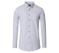 Venti Body Fit Hemd beige, Bedruckt