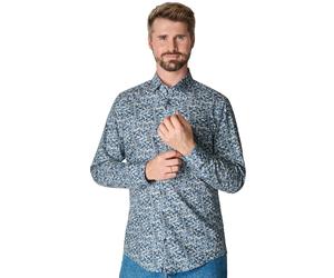 Businesshemd VENTI "VENTI Businesshemd Print", Herren, Gr. 43, Normalgrößen, blau (azurblau), 100% Baumwolle, bedruckt, schmal, Hemden (35940840-43) azurblau