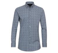 Businesshemd VENTI "VENTI Businesshemd Print", Herren, Gr. 43, Normalgrößen, blau (mittelblau), 89% Baumwolle, 11% Elasthan, bedruckt, schmal, Hemden (67064057-43) mittelblau
