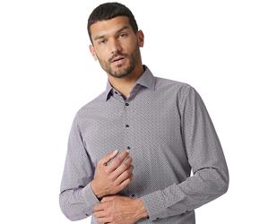 Businesshemd VENTI "VENTI Businesshemd Print", Herren, Gr. 44, Normalgrößen, rot, 100% Baumwolle, bedruckt, schmal, Hemden (87904210-44) rot