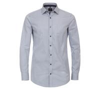 Businesshemd VENTI "VENTI Businesshemd Print", Herren, Gr. 45, Normalgrößen, blau (mittelblau), 97% Baumwolle, 3% Elasthan, bedruckt, sehr figurbetont, Hemden (43396352-45) mittelblau