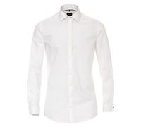 Businesshemd VENTI "VENTI Businesshemd uni", Herren, Gr. 37, Normalgrößen, weiß, 100% Baumwolle, unifarben, sehr figurbetont, Hemden (32970066-37) weiß