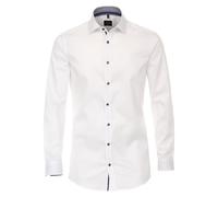 Businesshemd VENTI "VENTI Businesshemd uni", Herren, Gr. 37, Normalgrößen, weiß (schneeweiß), 100% Baumwolle, unifarben, sehr figurbetont, Hemden (96886766-37) schneeweiß