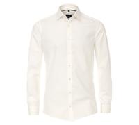 Businesshemd VENTI "VENTI Businesshemd uni", Herren, Gr. 37, Normalgrößen, weiß (weißbeige), 100% Baumwolle, unifarben, schmal, Hemden (78756003-37) weißbeige